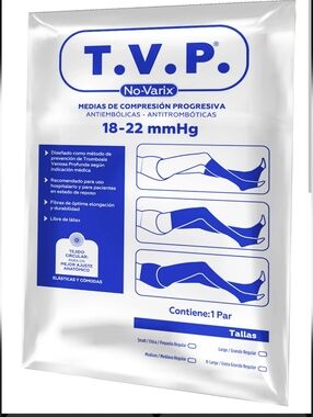 TVP No Varix - Medical Compression Socks – White – Size Small (New, Sealed)